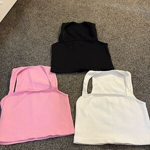 Amazon Essentials Black, Pink, and White Tank Tops